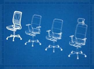 Office Chair - blueprint