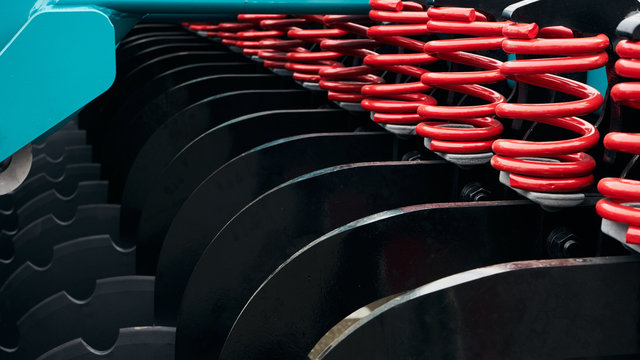 Damping springs of a modern cultivator.