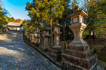 奈良東大寺、二月堂への道と燈籠