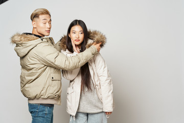 young couple in winter clothing