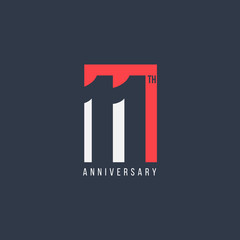 11 Th Anniversary Celebration Vector Template Design Illustration - obrazy, fototapety, plakaty
