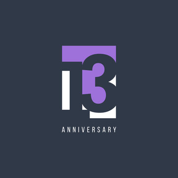 13 Th Anniversary Celebration Vector Template Design Illustration