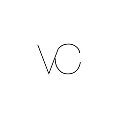 VC V C Letter Logo Design Isolated On White Background