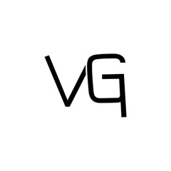 Creative Letter VG Logo Template With Black Color