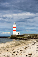 Fototapeta premium Beautiful Nordic Iceland lighthouse seascape
