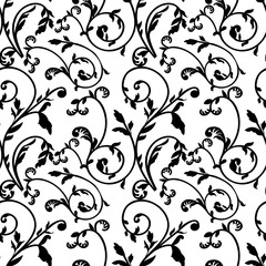 Abstract vector floral seamless pattern. Can be used for cards, invitations, fabrics, wallpapers, scrap-booking, ornamental template for design and decoration, etc