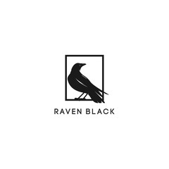 reven crow black silhouette elegance logo