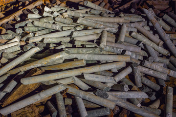 Core samples in underground mine