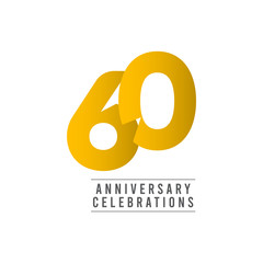 60 Years Anniversary Celebration Vector Template Design Illustration