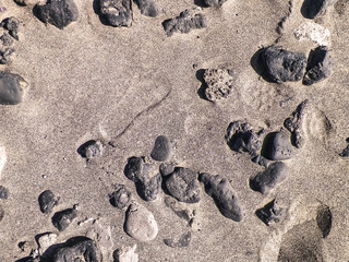 Rocks and sand - desert ground.