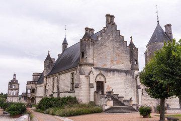 Fototapeta na wymiar Beautiful royal city of Loches, and its Chateau de Loches in the Loire Valley (France)