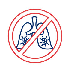 lungs with covid 19 particles in denied signal line style