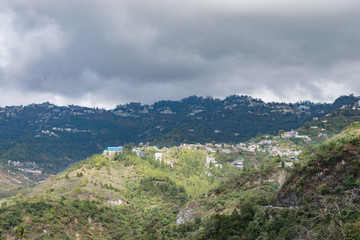 Naklejka premium mountain landscape very beautiful day winter stormy weather 