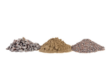 Crushed stone abstract textured background. The rough texture of the stone