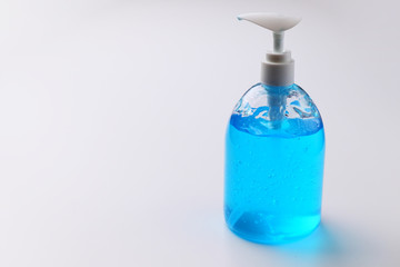 clean alcohol gel medical on white background