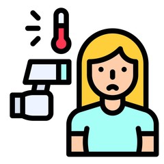 Taking temperature vector illustration, filled style icon