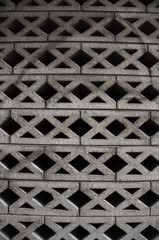 Concrete geometry pattern on side of construction