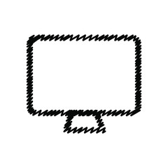 Computer monitor hand drawn line icons. Stroke vector elements for trendy and modern design. Vector hand drawn line icons isolated on a white background. Vector illustration