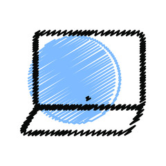 Computer monitor hand drawn line icons. Stroke vector elements for trendy and modern design. Vector hand drawn line icons isolated on a white background. Vector illustration. Vintage texture icons.