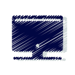 Computer monitor hand drawn solid icons. Stroke vector elements for trendy and modern design. Vector hand drawn solid icons isolated on a white background. Vector illustration. Vintage texture icons