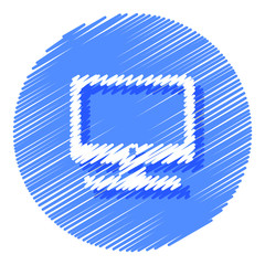 Computer monitor hand drawn icons. Vector elements for trendy and modern design. Hand drawn icons isolated on a white background. Vector illustration. Vintage icon