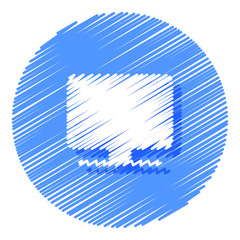 Computer monitor hand drawn icons. Vector elements for trendy and modern design. Hand drawn icons isolated on a white background. Vector illustration. Vintage icon