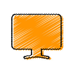 Computer monitor hand drawn icons. Stroke vector elements for trendy and modern design. Vector hand draw icons isolated on a white background. Vector illustration