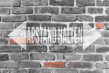 Coronavirus und Hinweis Abstand Halten