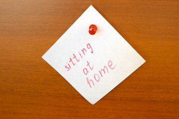 White sticker with the inscription 