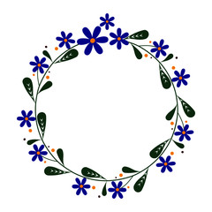 Blue flower wreath 
