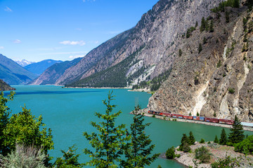 Canada, lake, mountain, landscape, water, nature, mountains, sky, blue, snow, view, forest, summer, panorama, reflection, travel, clouds, beautiful, park, green, alberta, scenic, scenery, cloud