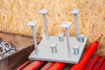 Embedded galvanized part for bridge construction