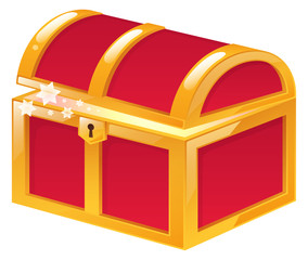 宝箱イラスト_赤_開く_光