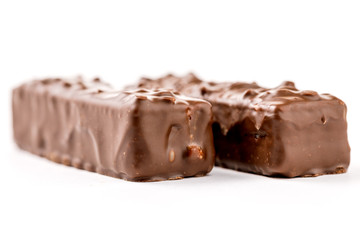 waffle chocolate dessert on a white isolated background.