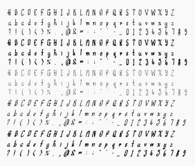 Fototapeta na wymiar Hand drawn letters vector alphabet set eps10