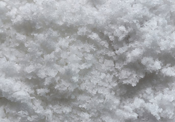 Close-up view of the salt crystals