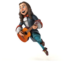 3D Illustration of a cartoon man in historical baroque costume