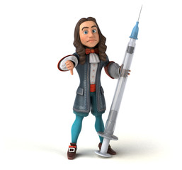 Fototapeta premium 3D Illustration of a cartoon man in historical baroque costume