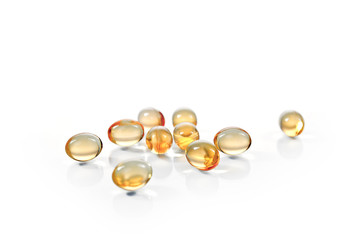 golden transparent medicated medical capsule