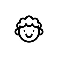 Boy Avatar Mother’s Day Outline Icon Logo Vector Illustration
