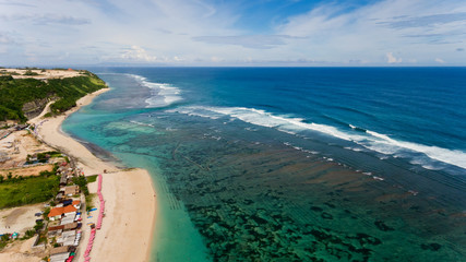 Aerial view of a Pandawa beach.