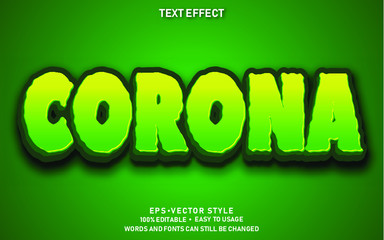 Editable Text Effect Corona Premium Vector
