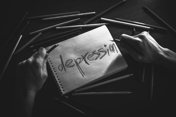 the inscription "depression". depression concept.