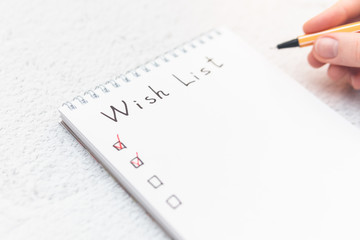 empty wish list. concept of lack of desire. apathy concept.