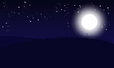 Dark sky The sunrise Vector landscape with mountains shadow