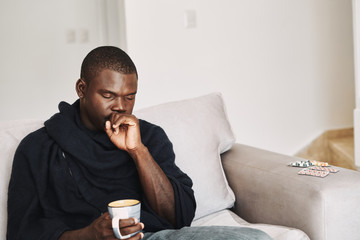 man drinking coffee