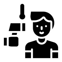 Taking temperature vector illustration, solid style icon