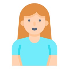 Woman avatar vector illustration, flat style icon