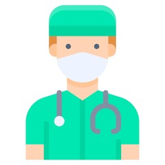 Medical staff vector illustration, flat style icon