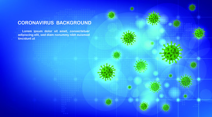 Coronavirus background. Vector concept of dangerous virus in China with medical cell.